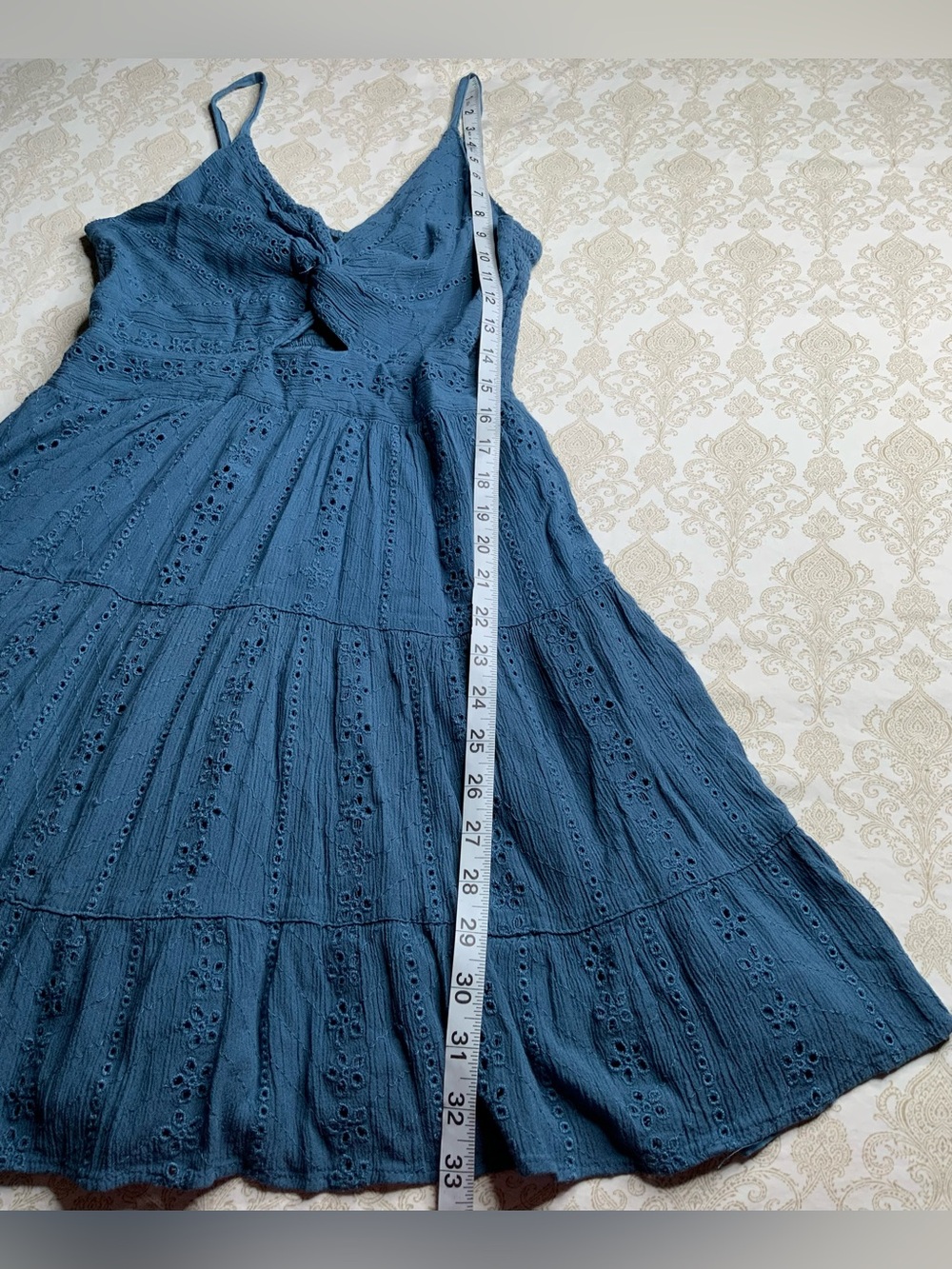 Women's Angie Eyelet Knot Front Mini Dress Large - Picture 8 of 13